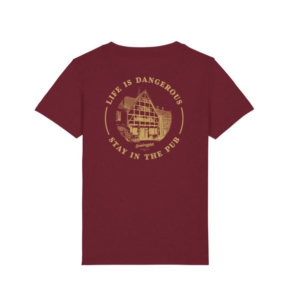 T-Shirt Life is dangerous Burgundy